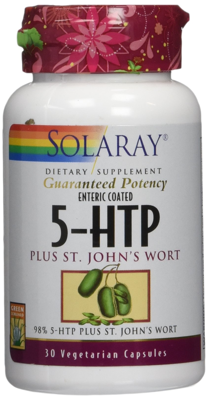 Solaray 5-HTP Plus St John's Wort bottle label
