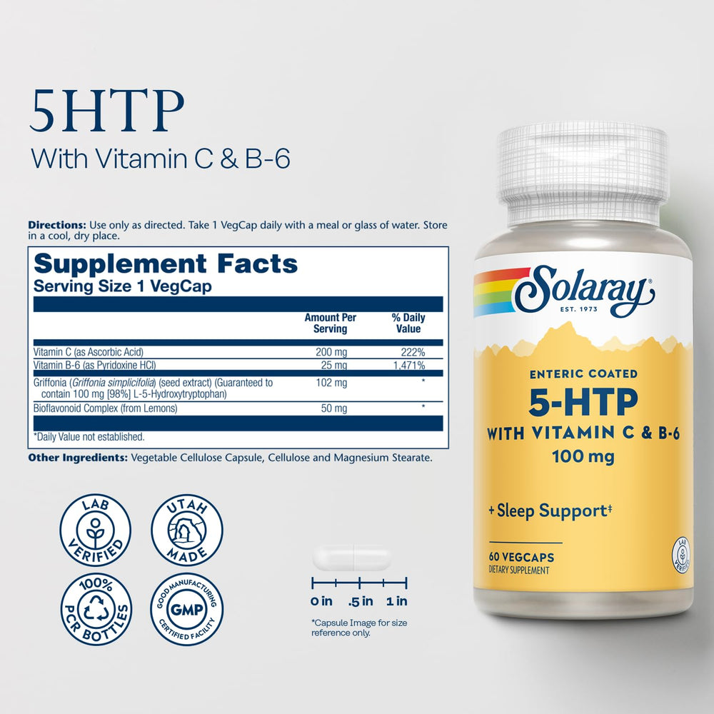 Vitamin C and Vitamin B-6 added to the 5-HTP formula