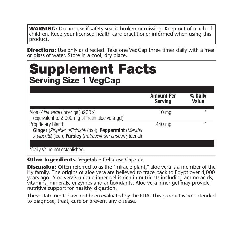 SOLARAY Aloe Vera Gel 200X capsules bottle on white background