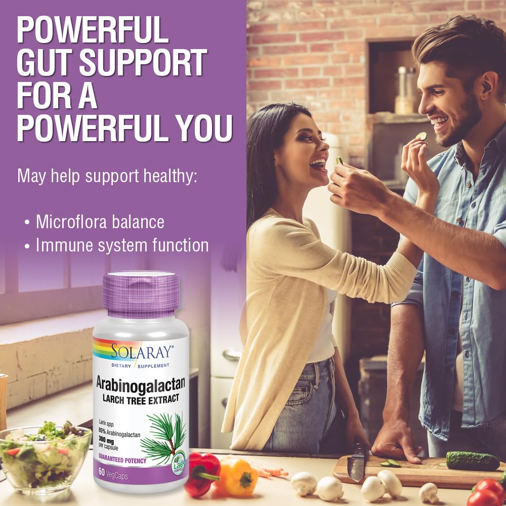 SOLARAY Arabinogalactan 300mg product packaging and bottle