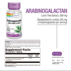 Healthy gut support with SOLARAY Arabinogalactan 300mg prebiotic fiber
