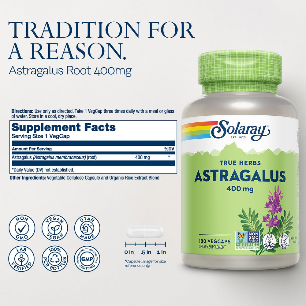 Ingredients for SOLARAY Astragalus Root 400mg VegCap