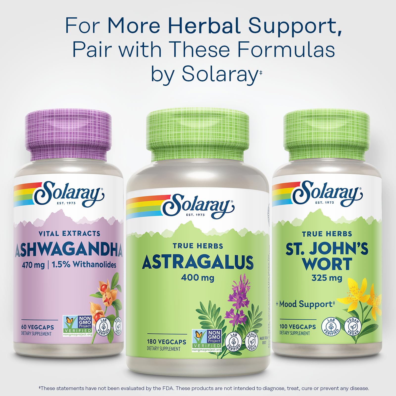 Eco-friendly bottle and packaging of SOLARAY Astragalus Root 400mg