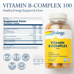 Close-up of Solaray B-Complex 100-250 capsules