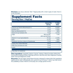 Graphic illustrating two-stage timed-release of SOLARAY B-Complex 75mg