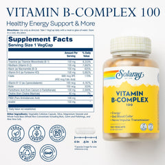 SOLARAY Vitamin B Complex supplement facts label