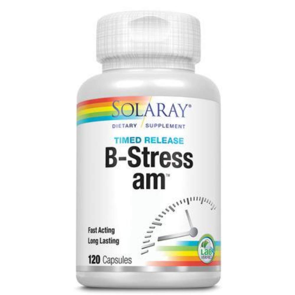 Solaray B-Stress AM Two-Stage Timed Release 120-count bottle