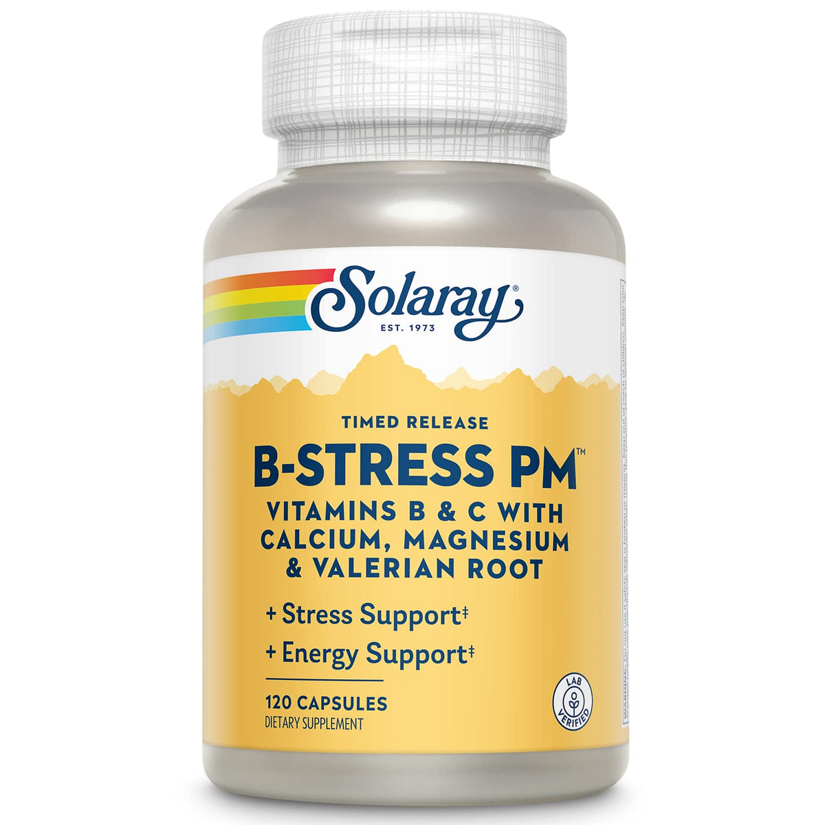 Solaray B-Stress PM 120 capsules bottle
