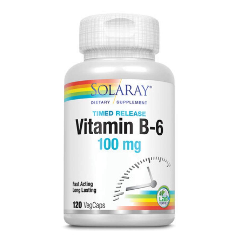 Solaray B-6 TSTR Supplement bottle, 100 mg, 120 count