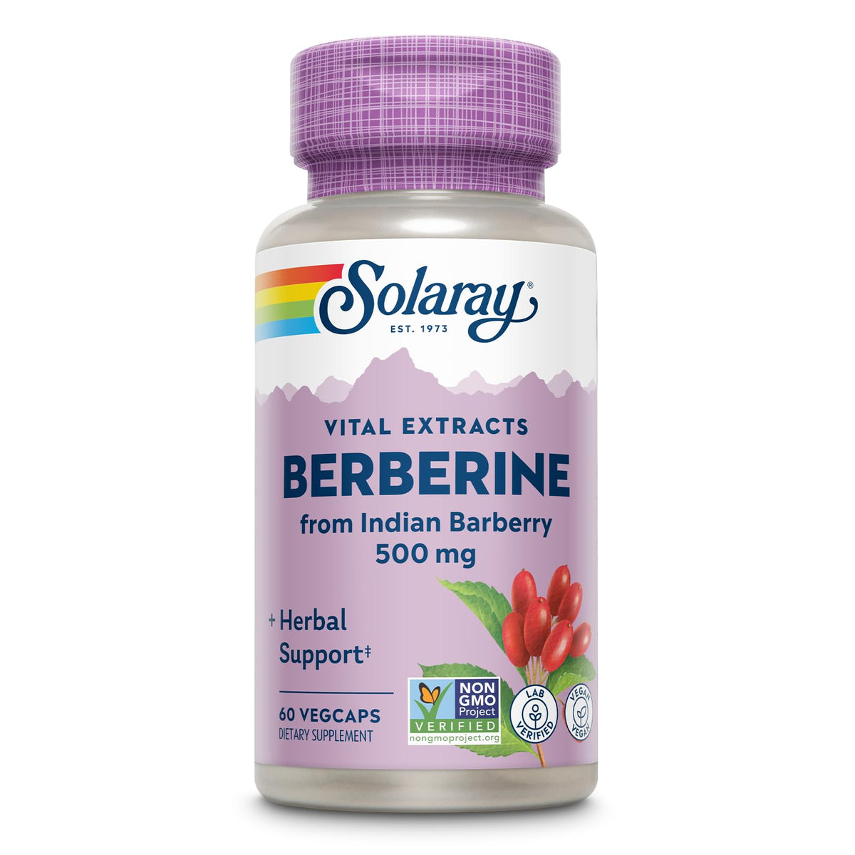 SOLARAY Berberine 500mg bottle hero shot