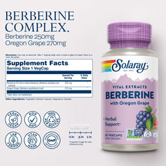 Close-up of SOLARAY Berberine Root Extract bottle