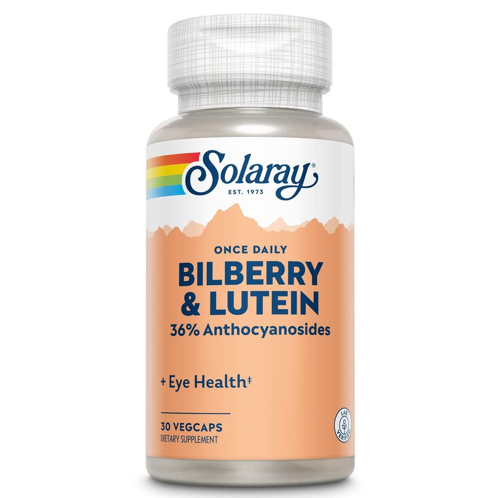 SOLARAY One Daily Bilberry and Lutein bottle front view