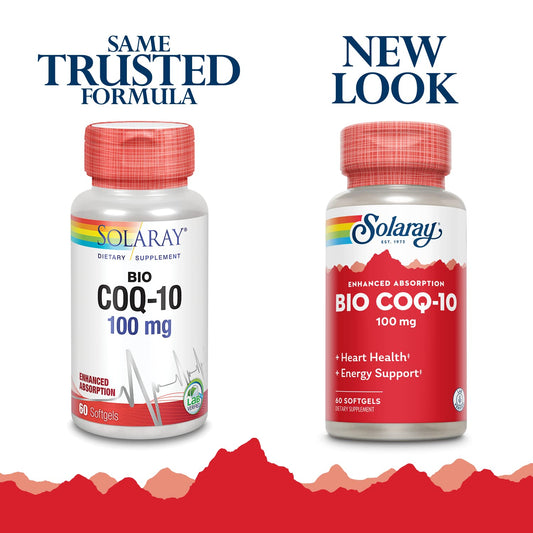 SOLARAY Bio CoQ-10 100 mg bottle - label close-up
