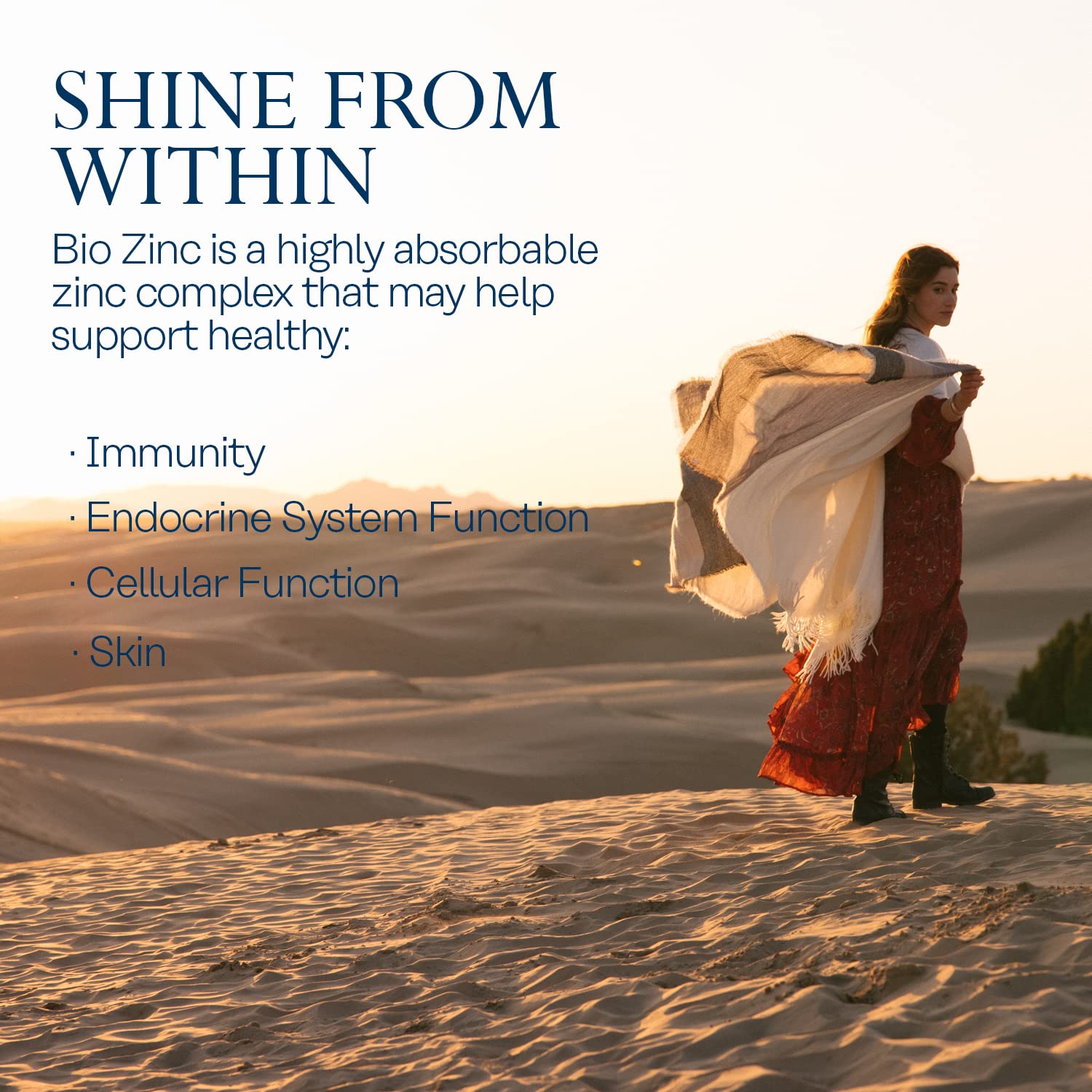 Zinc supporting immune health and cellular function