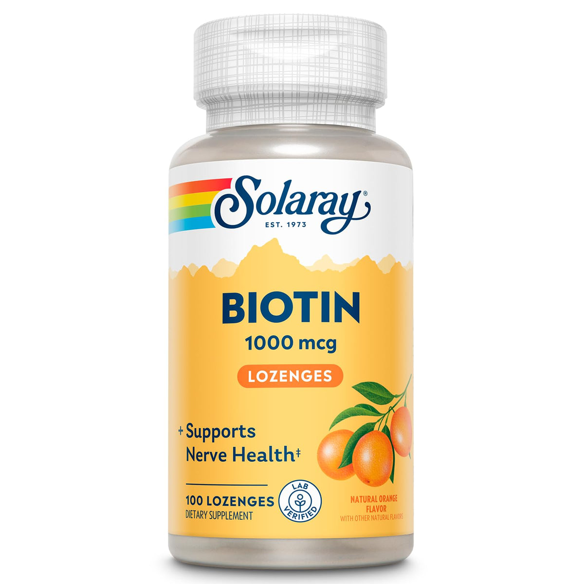 SOLARAY Biotin 1000 mcg Lozenges on white background