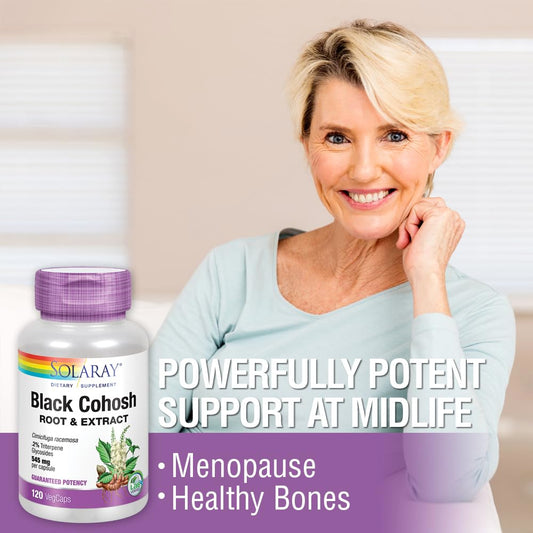 Bottle of SOLARAY Black Cohosh 545mg capsules