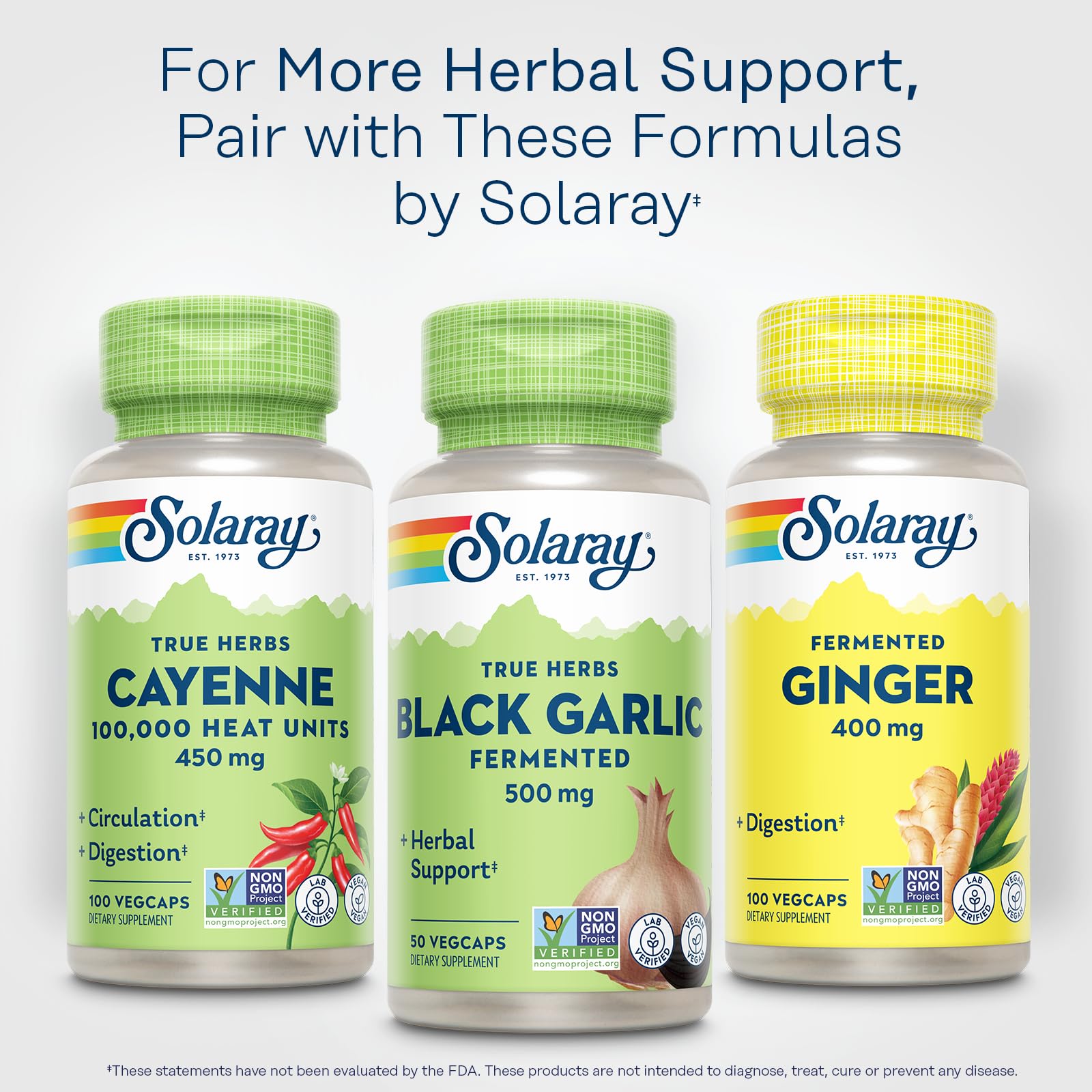 Ingredients and supplement facts for SOLARAY Black Garlic 500 mg