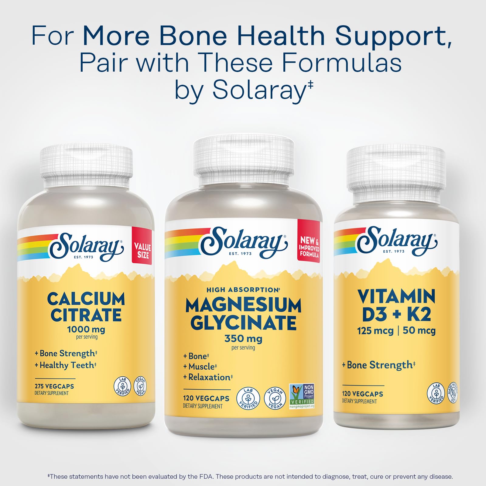 Lifestyle image depicting bones, muscles, and heart support aided by SOLARAY Magnesium Glycinate