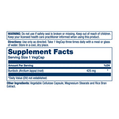 Burdock Root 425 mg capsules (vegetarian) by SOLARAY