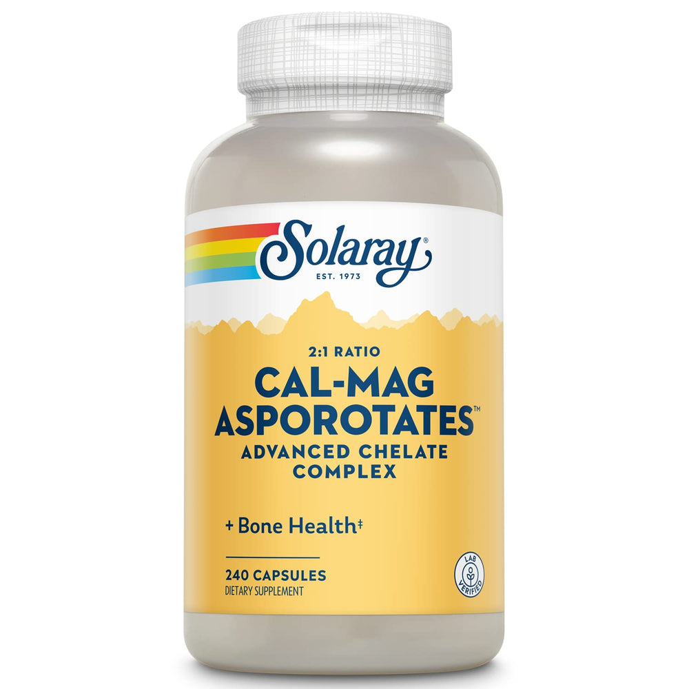 Solaray Calcium and Magnesium Asporotate Capsules bottle label - 240 count
