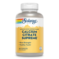 Front view of Solaray Calcium Citrate Supreme 800mg bone support bottle