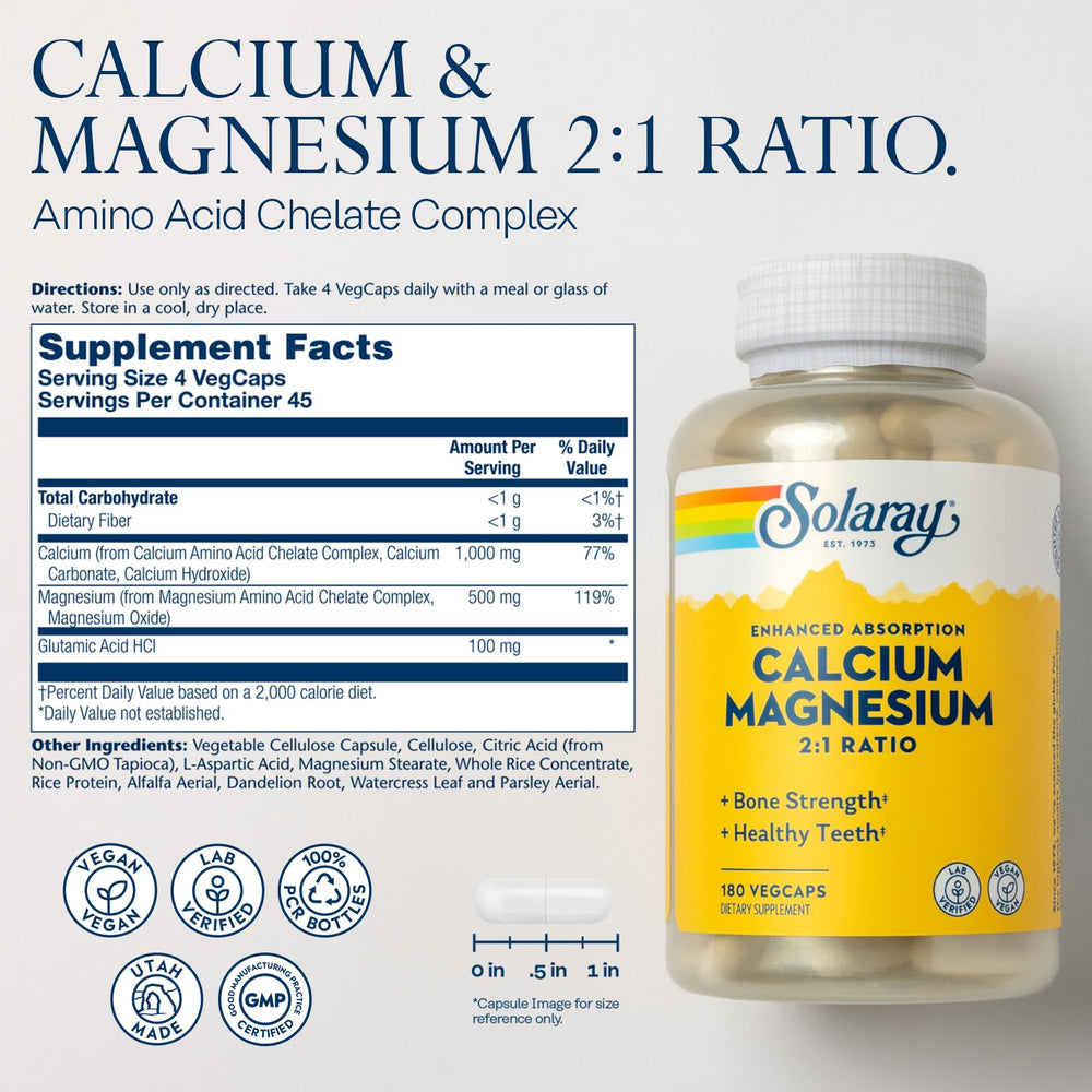 SOLARAY Calcium Magnesium capsules