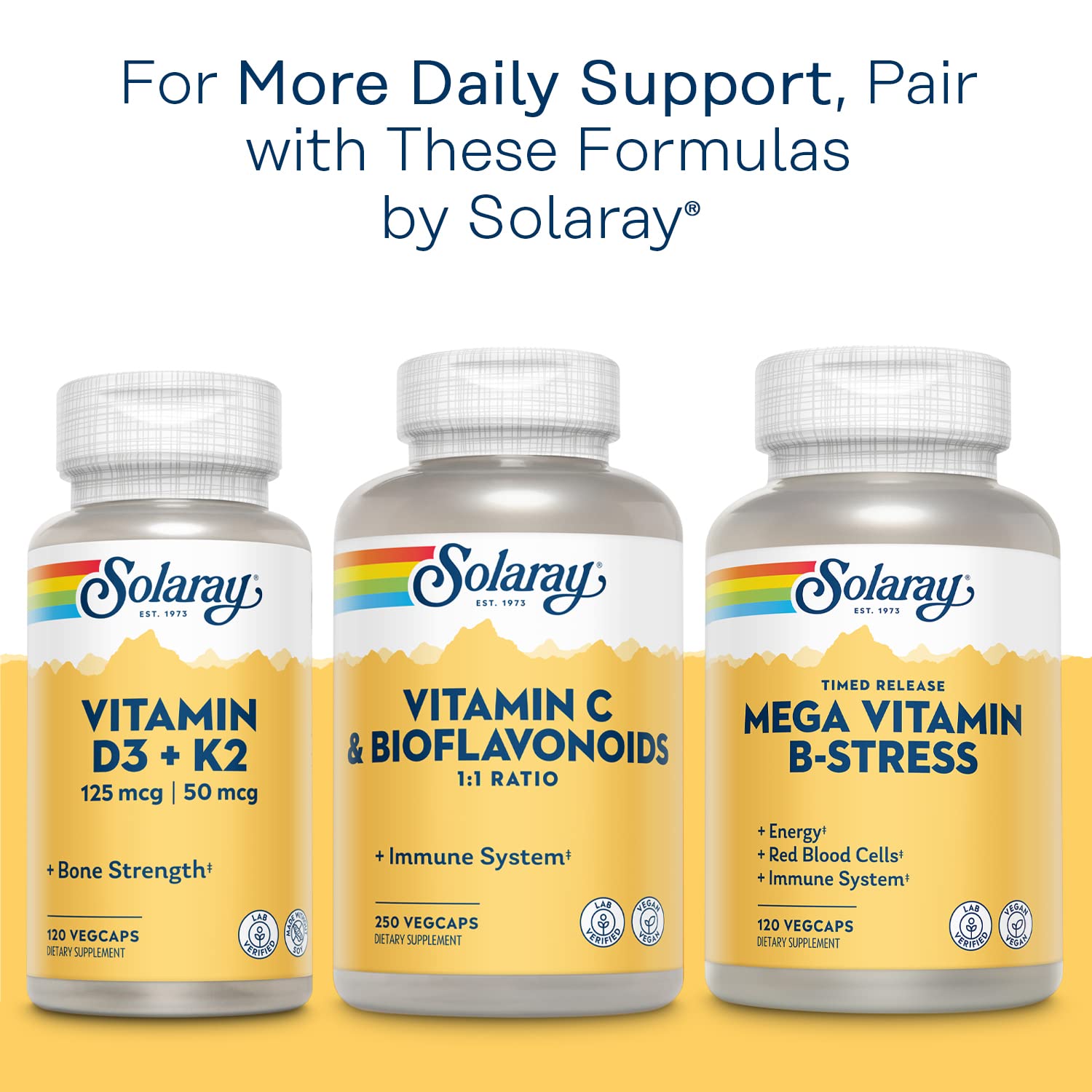 Manufactured in Solaray facility; vegan and lab verified for potency and purity