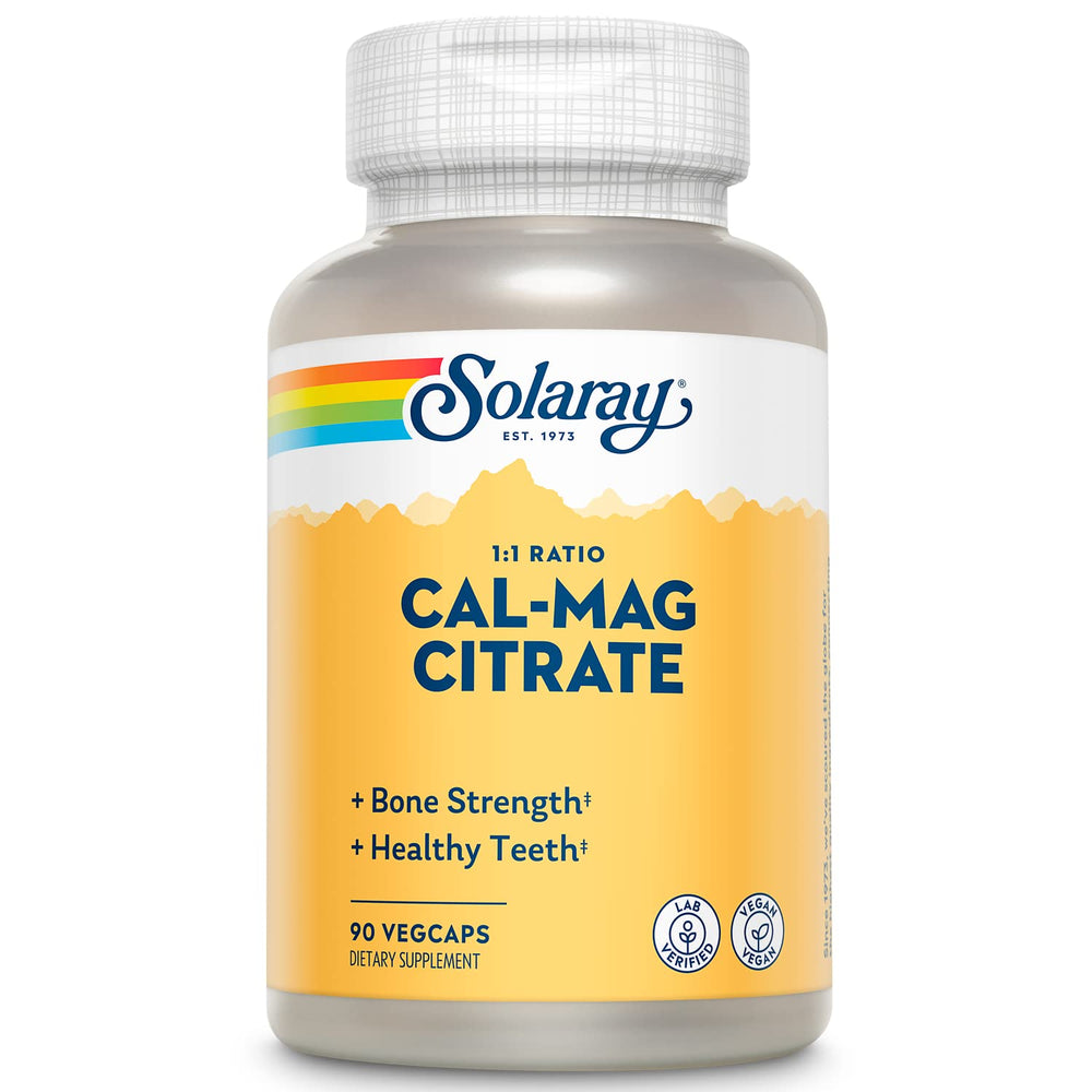 Bottle label: Solaray Calcium Magnesium Citrate 1000mg 1:1 ratio