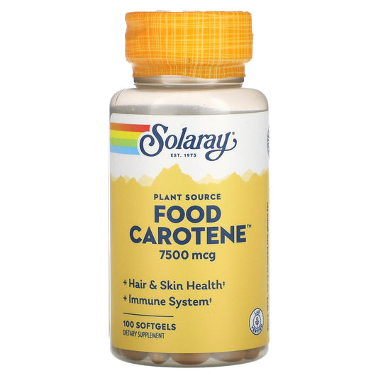 Solaray Carotene Vitamin A 25,000 IU bottle label - front view