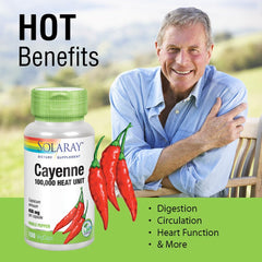 Cayenne Pepper 450 mg vegan capsules - side view