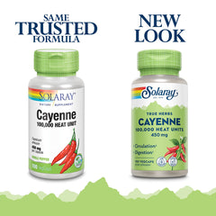 Nutrition facts panel - SOLARAY Cayenne Pepper 450 mg
