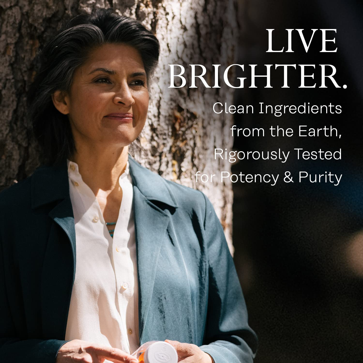 Chamomile capsules in bottle close-up