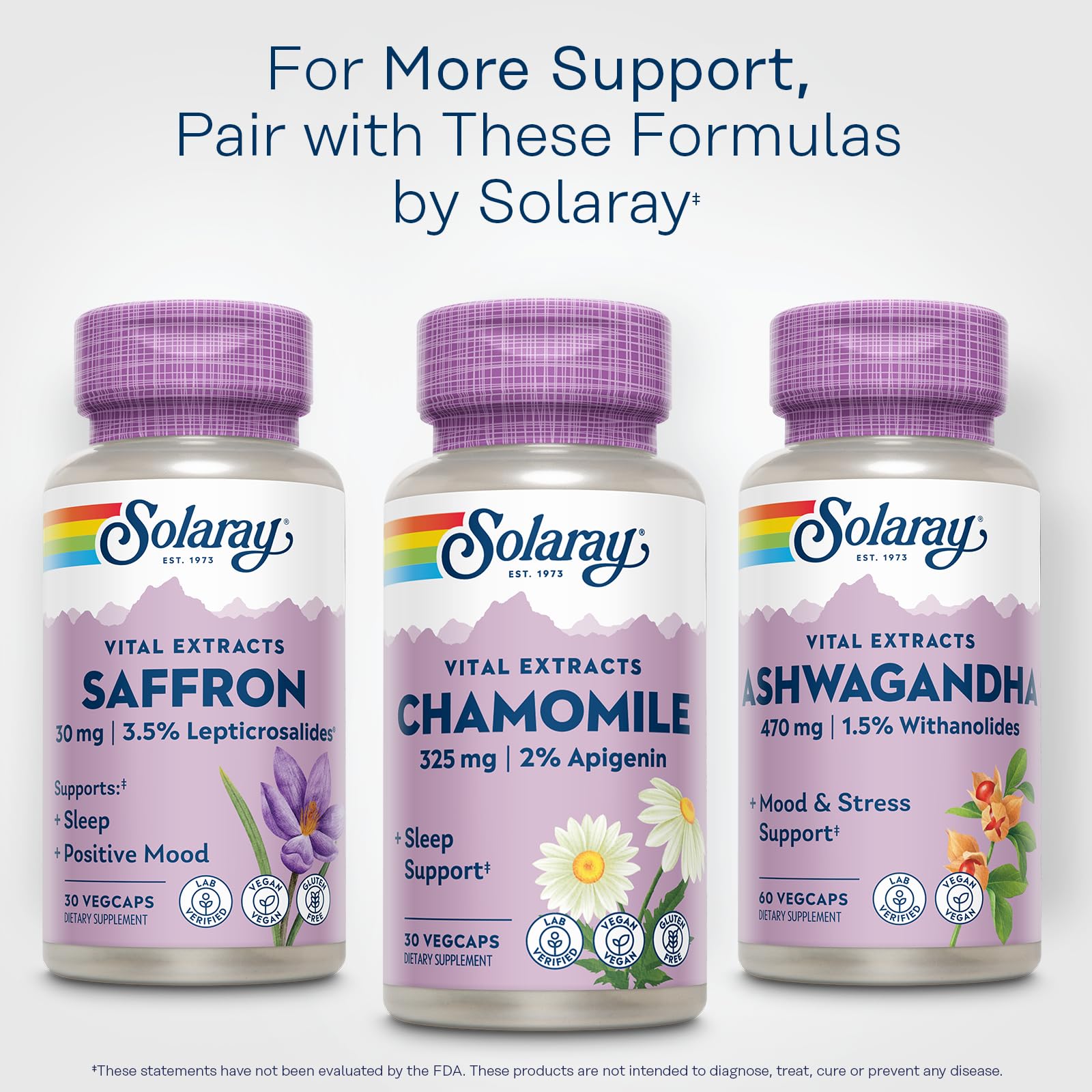 Eco-friendly packaging and bottle for SOLARAY Chamomile