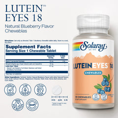 Close-up of SOLARAY Lutein Eyes 18 chewable tablets