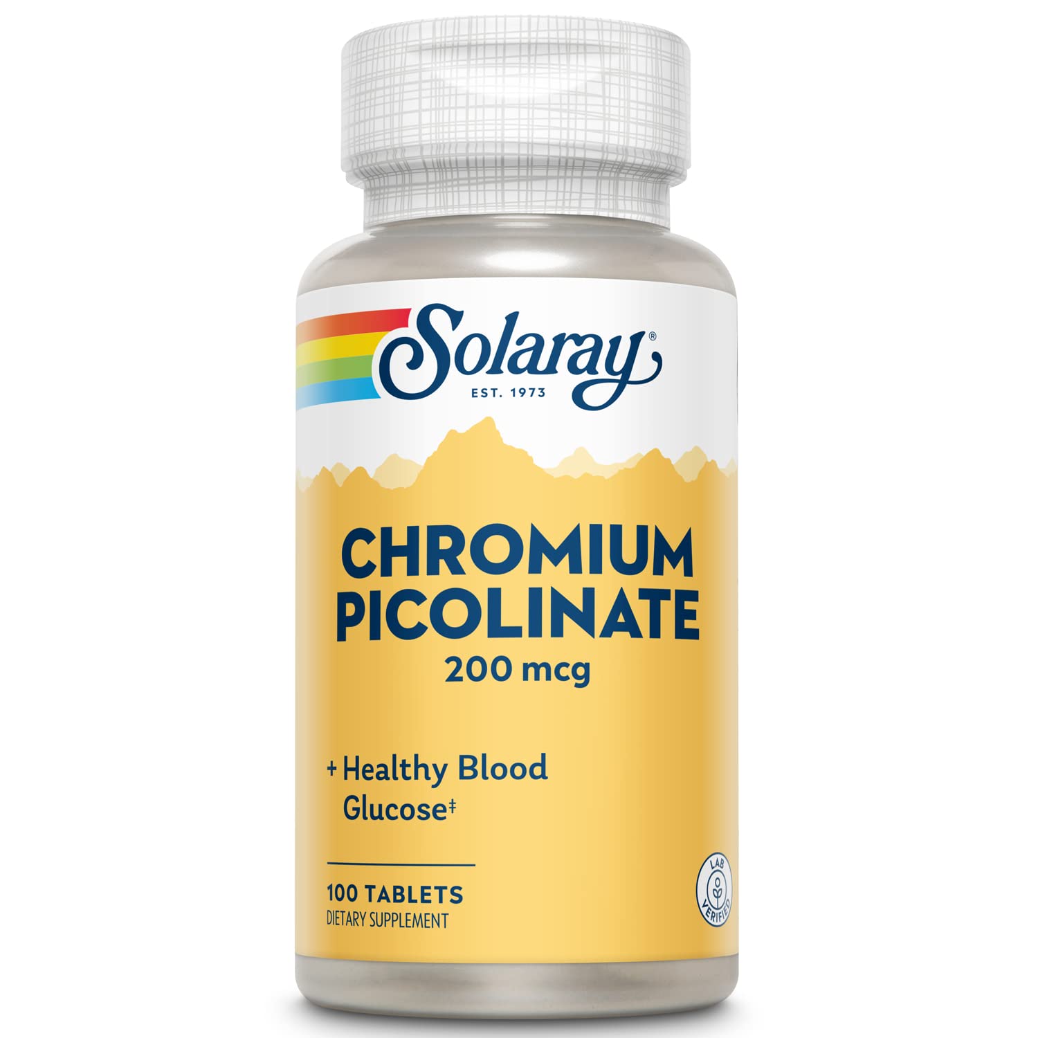 Solaray Chromium Picolinate 200mcg bottle label