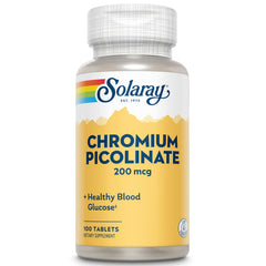 Solaray Chromium Picolinate 200mcg bottle label