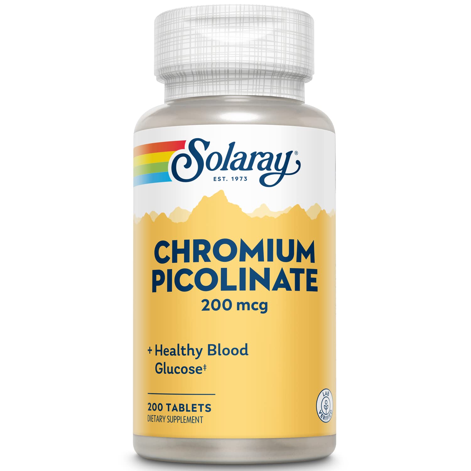 Solaray Chromium Picolinate Tablets 200 mcg bottle front