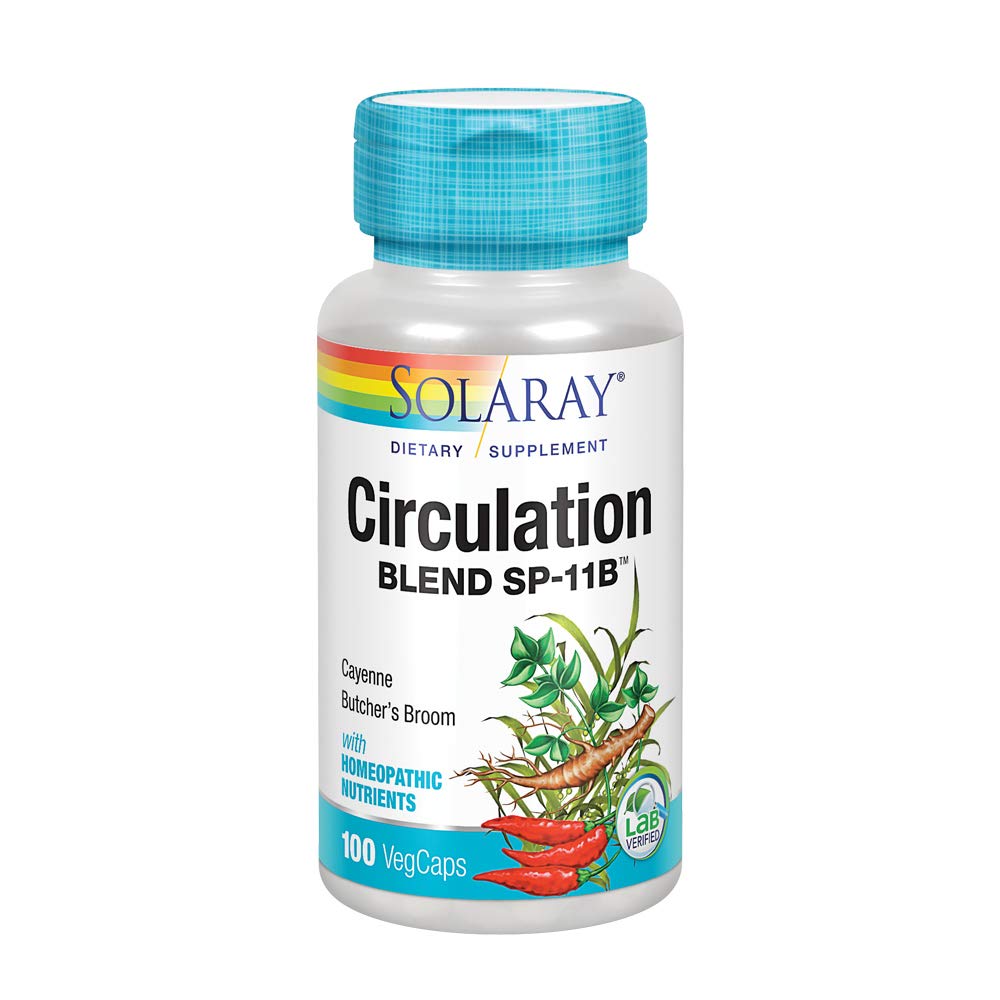 Herbs and homeopathic cell salts used in SOLARAY Circulation Blend SP-11B