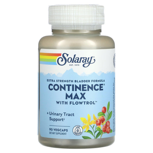 SOLARAY Continence Max with Flowtrol bottle – front view, 90 count