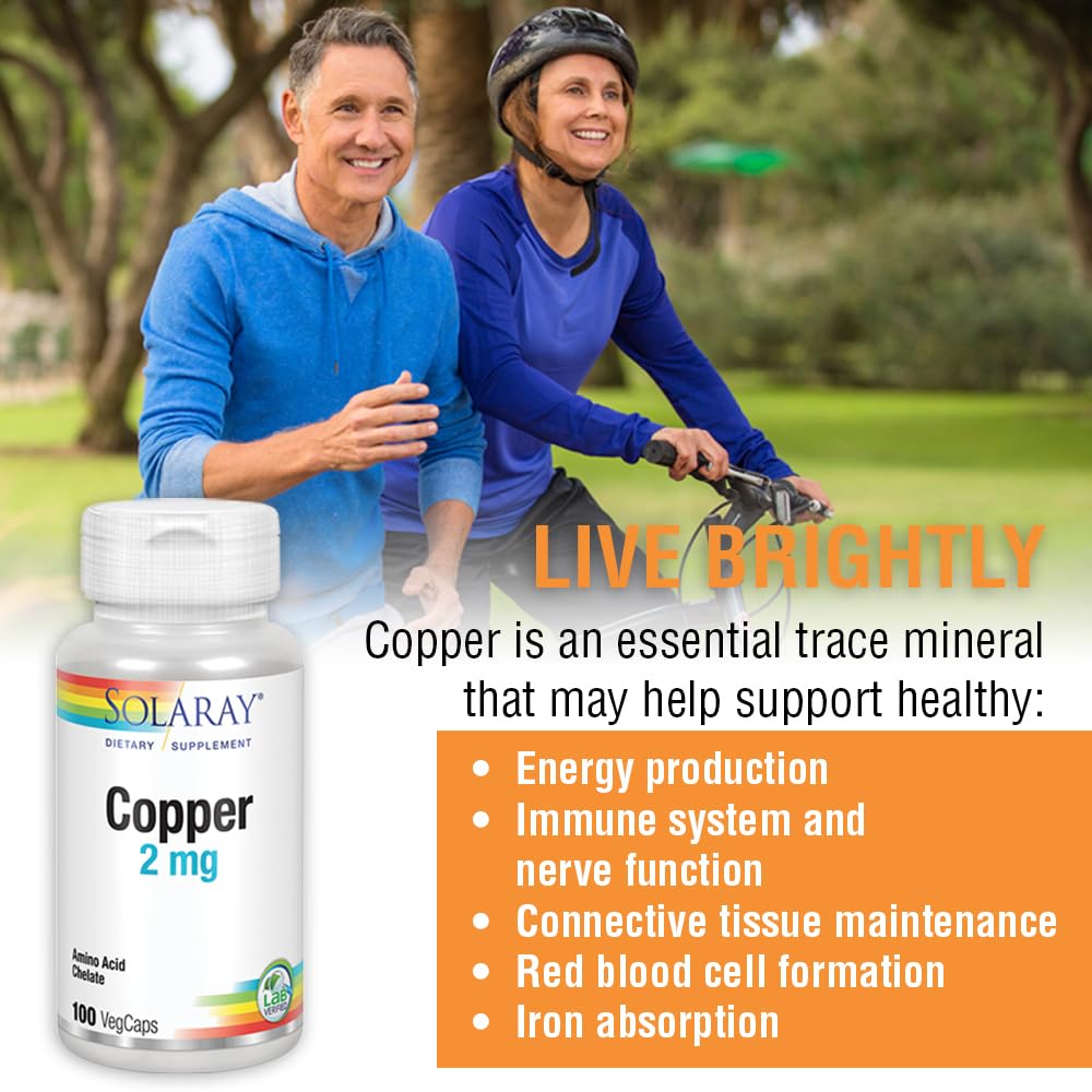Close-up of Solaray Copper 2 mg capsule