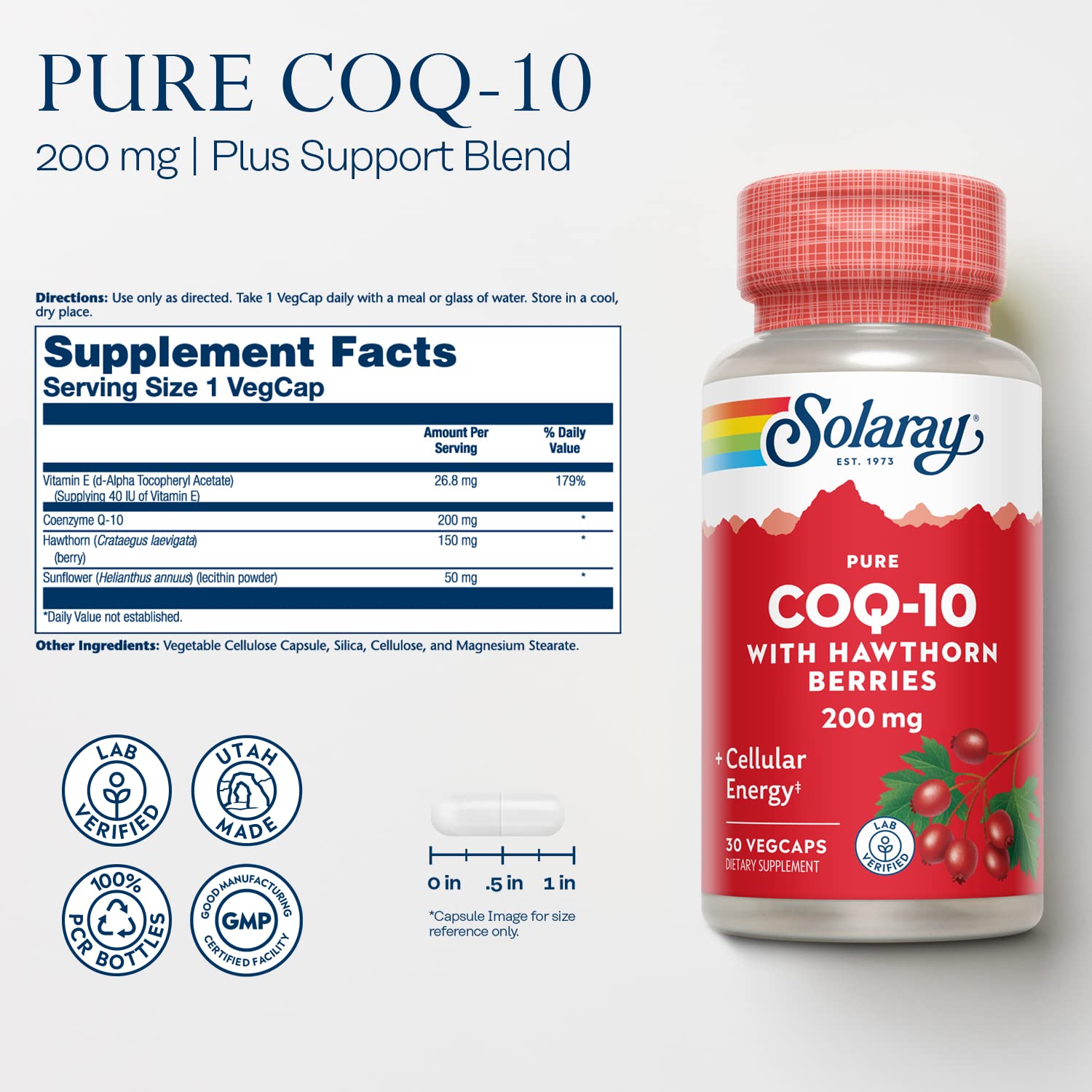 CoQ10 200 mg with Hawthorn Berries and Vitamin E