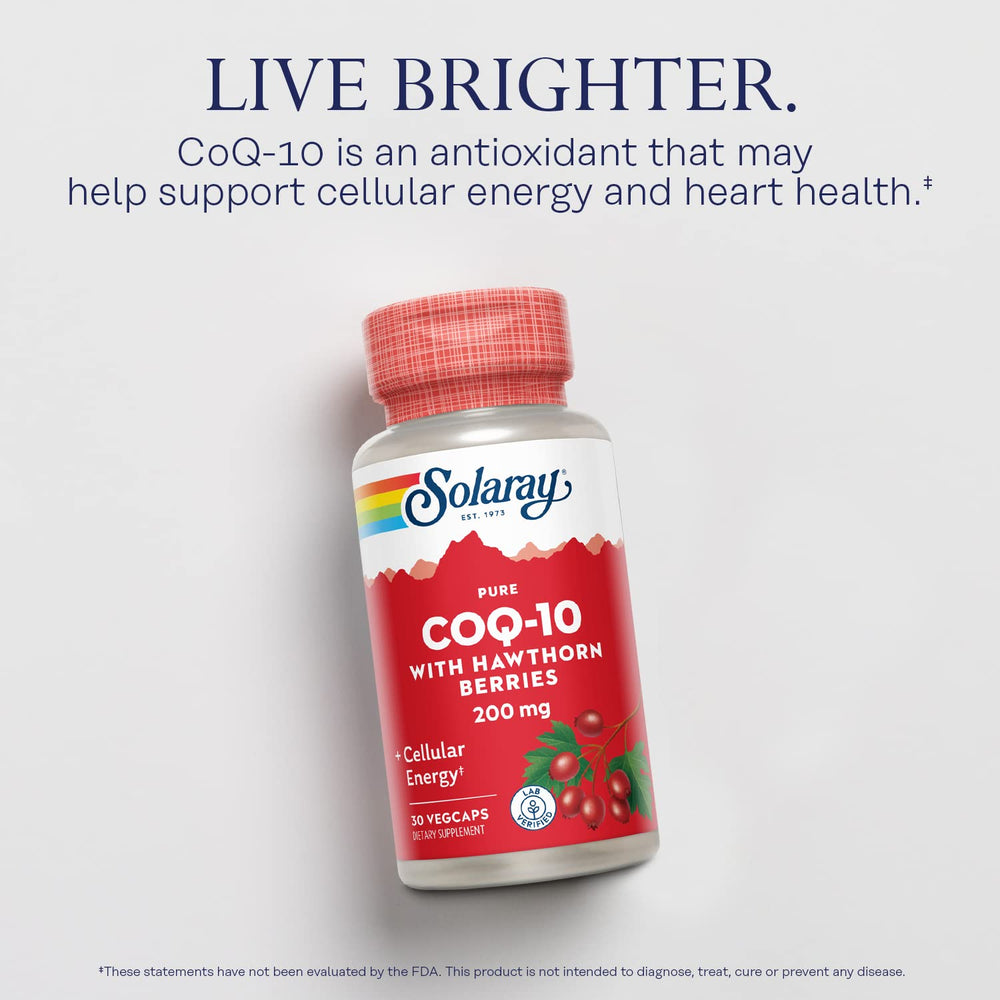 One VegCap serving of SOLARAY CoQ10 with Hawthorn