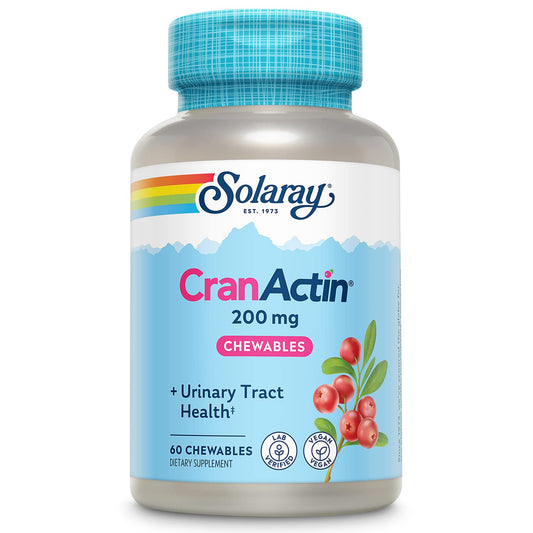 SOLARAY CranActin 200 mg Chewable Tablets 60 Count - Cranberry Urinary Tract Support