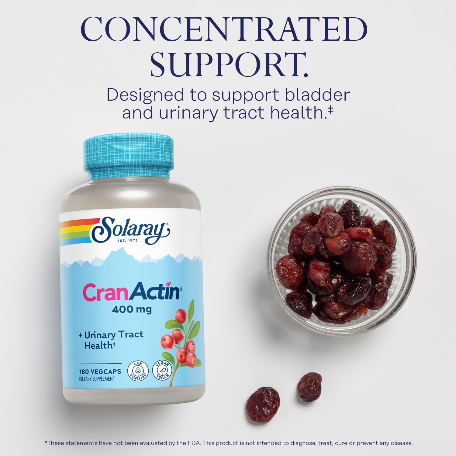 Cranberry AF Extract Capsules by Solaray displayed