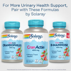 Close-up of Solaray Cranactin 400 mg capsules label