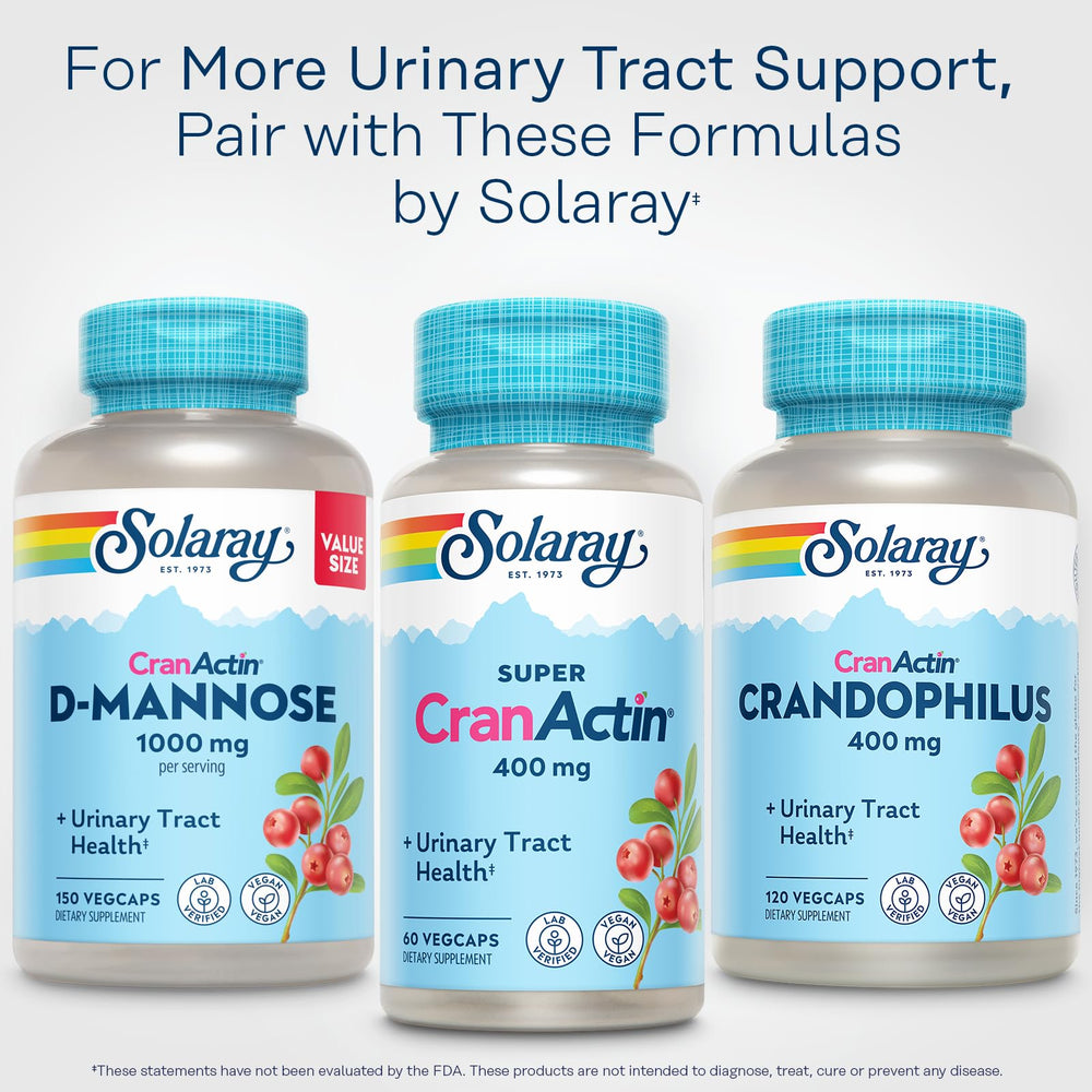 Lifestyle image of SOLARAY CranActin Cranberry Extract bottle on table
