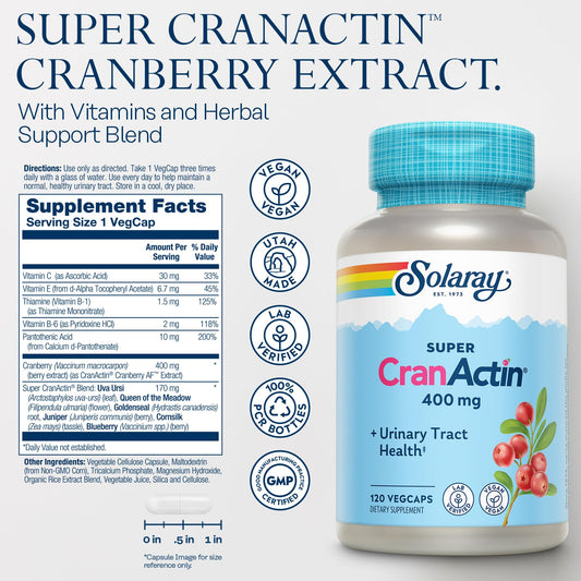 CranActin cranberry extract 400mg capsules close-up