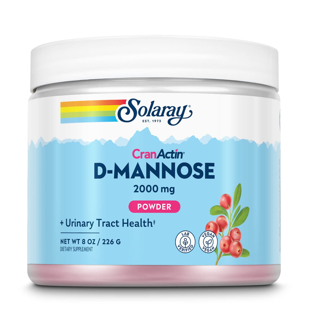 SOLARAY D-Mannose with CranActin bottle pour for urinary tract support