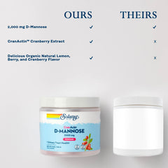 SOLARAY D-Mannose post-consumer recycled bottle emphasizes sustainable packaging