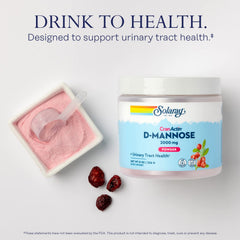 SOLARAY D-Mannose scoop measures serving size with CranActin Cranberry
